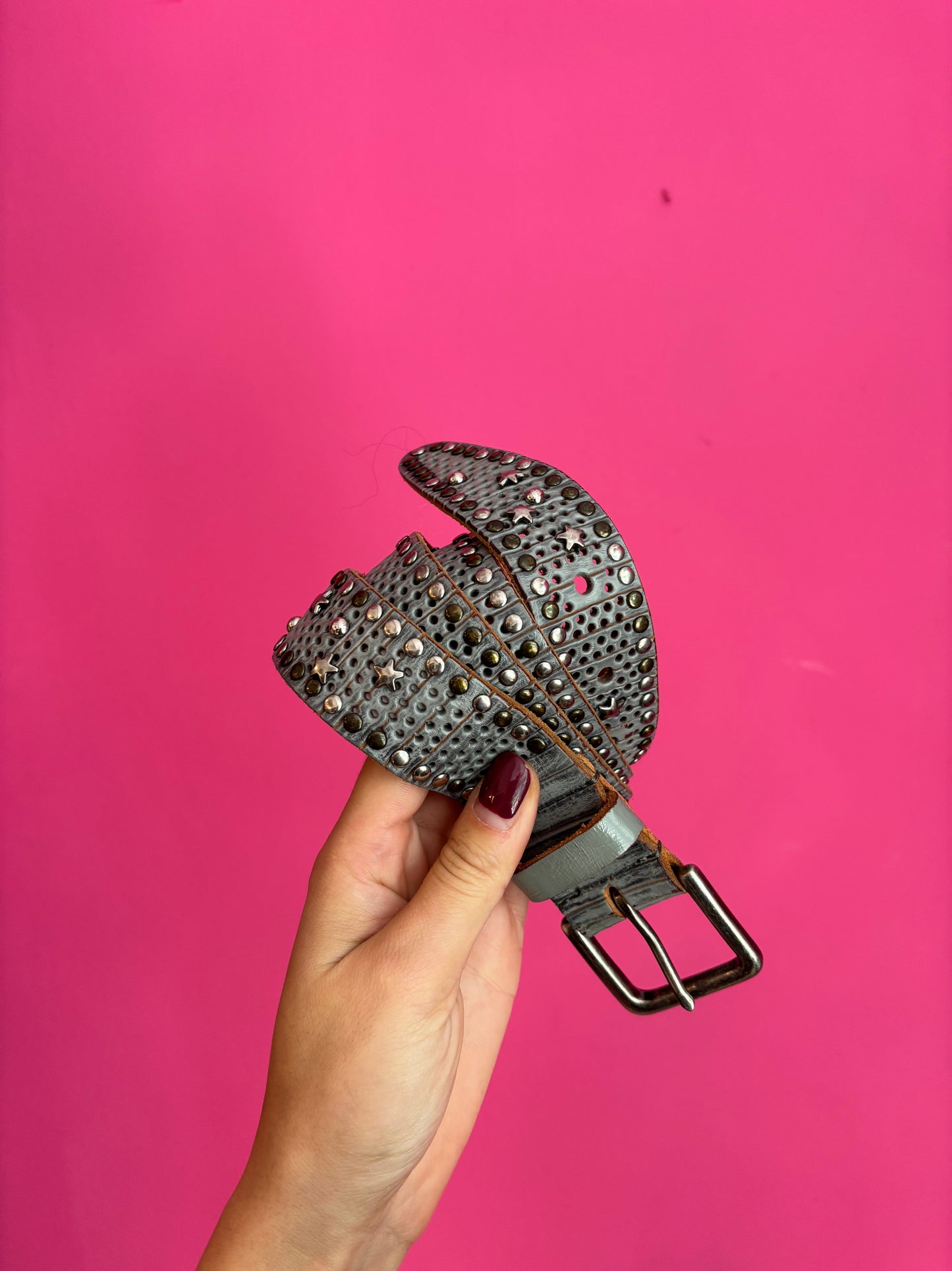 176-107 Leren riem studs 90