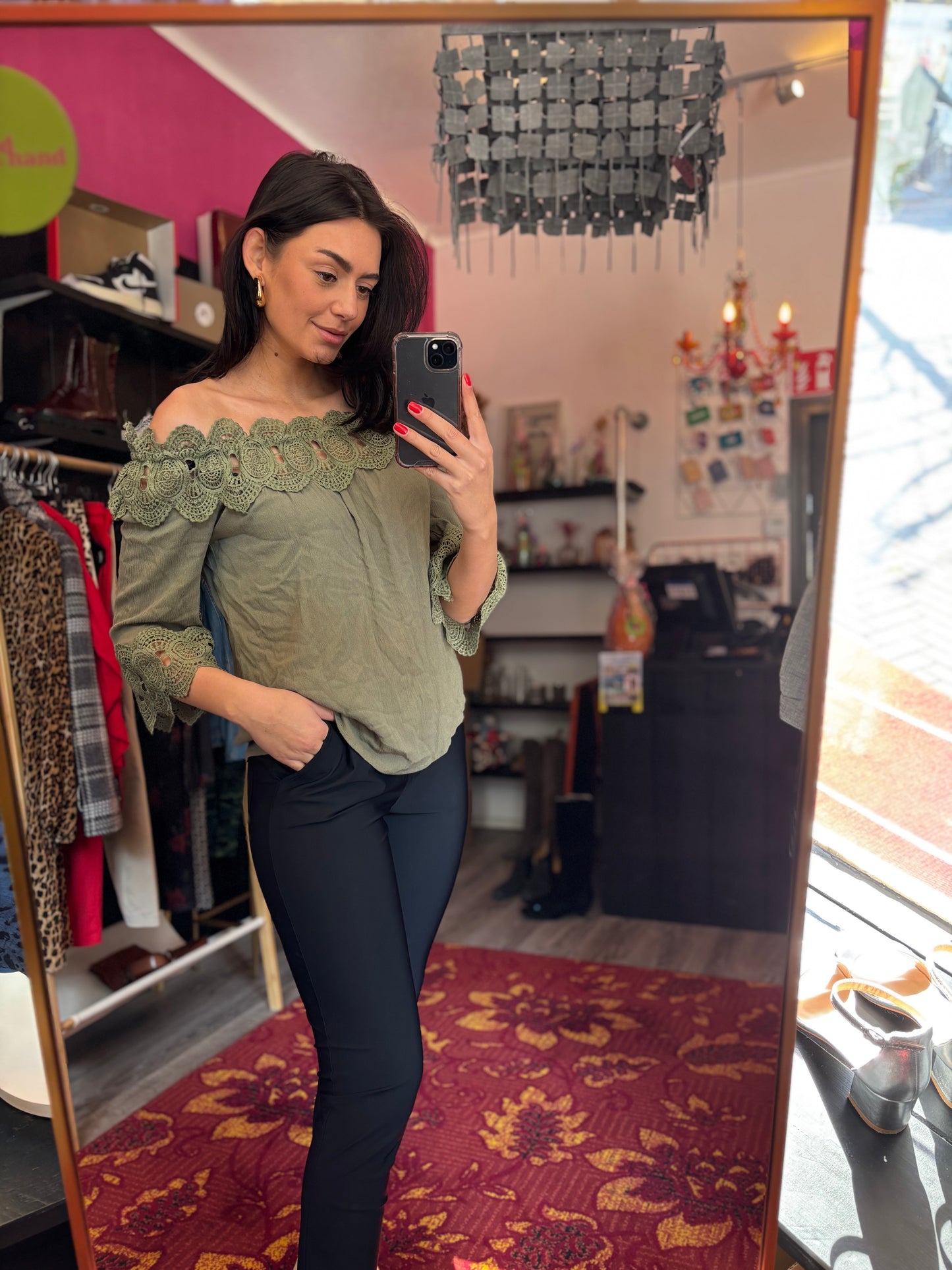 176-112 Simple broek travelstof maat S