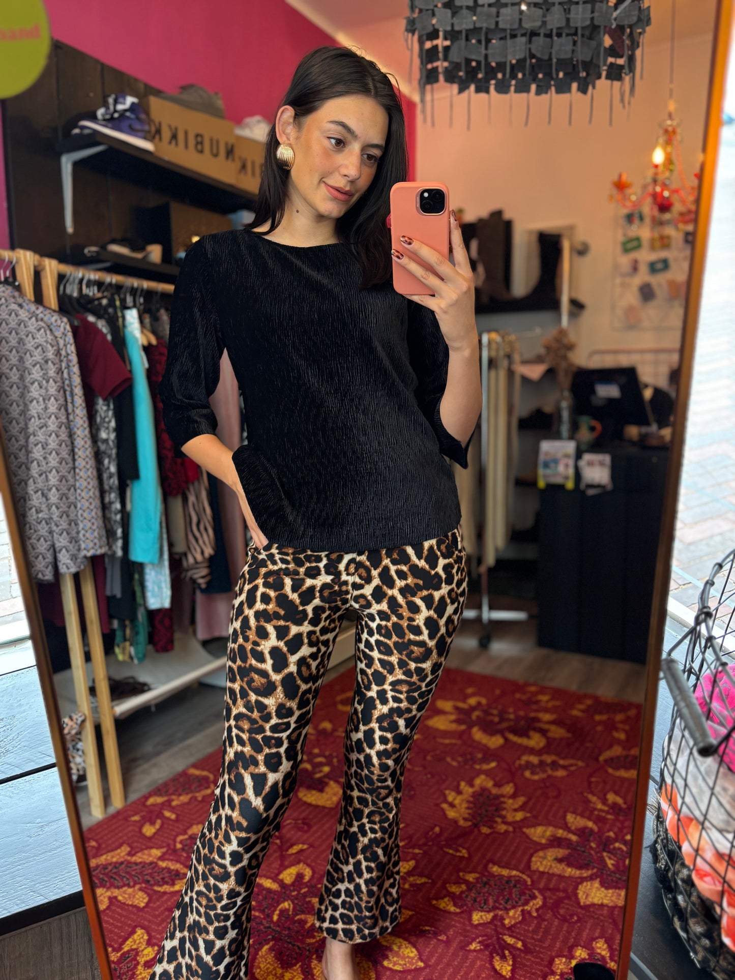 284-108 Panterprint broek maat XS/S