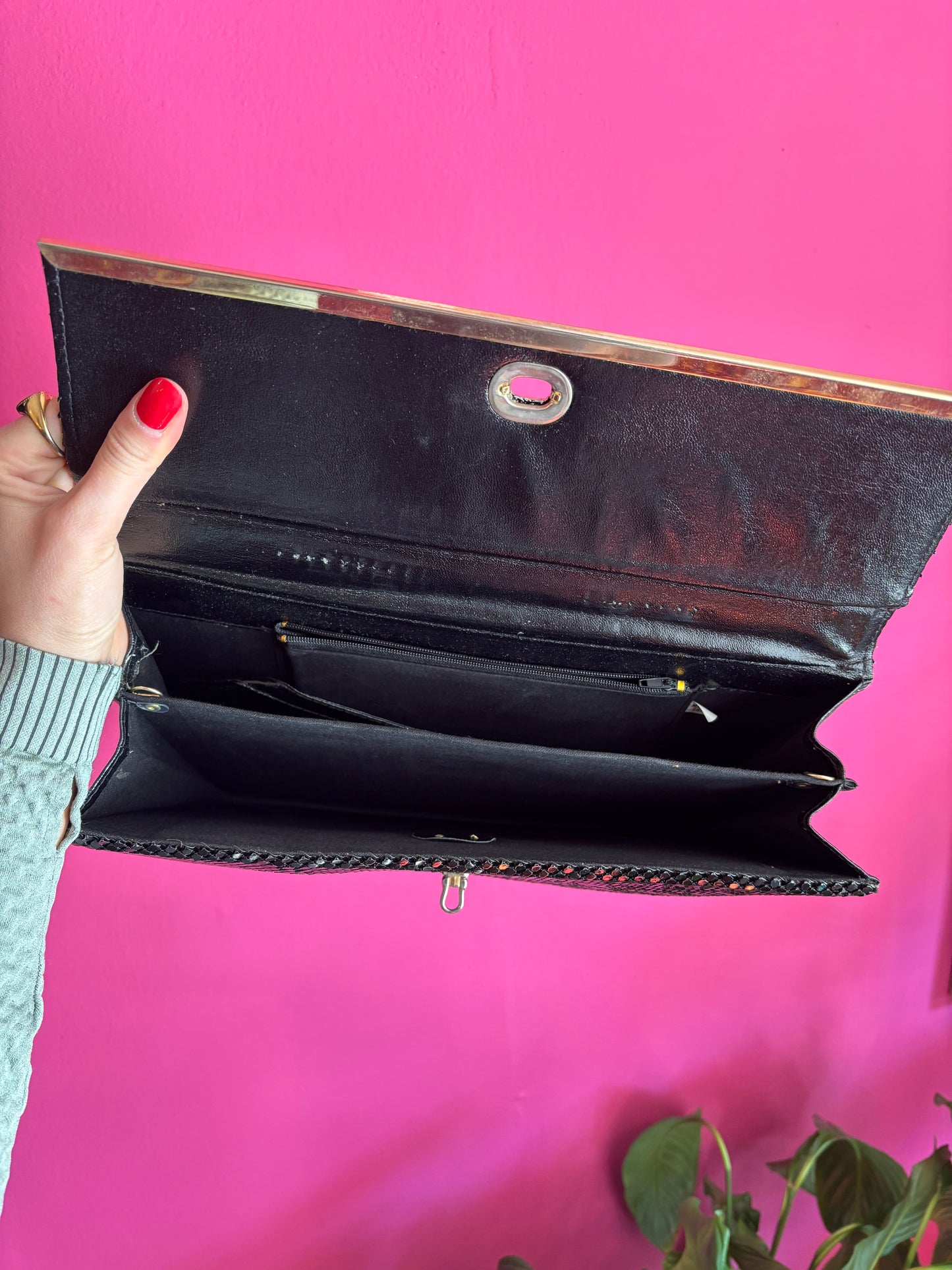 400-5 Vintage akte tas met strap