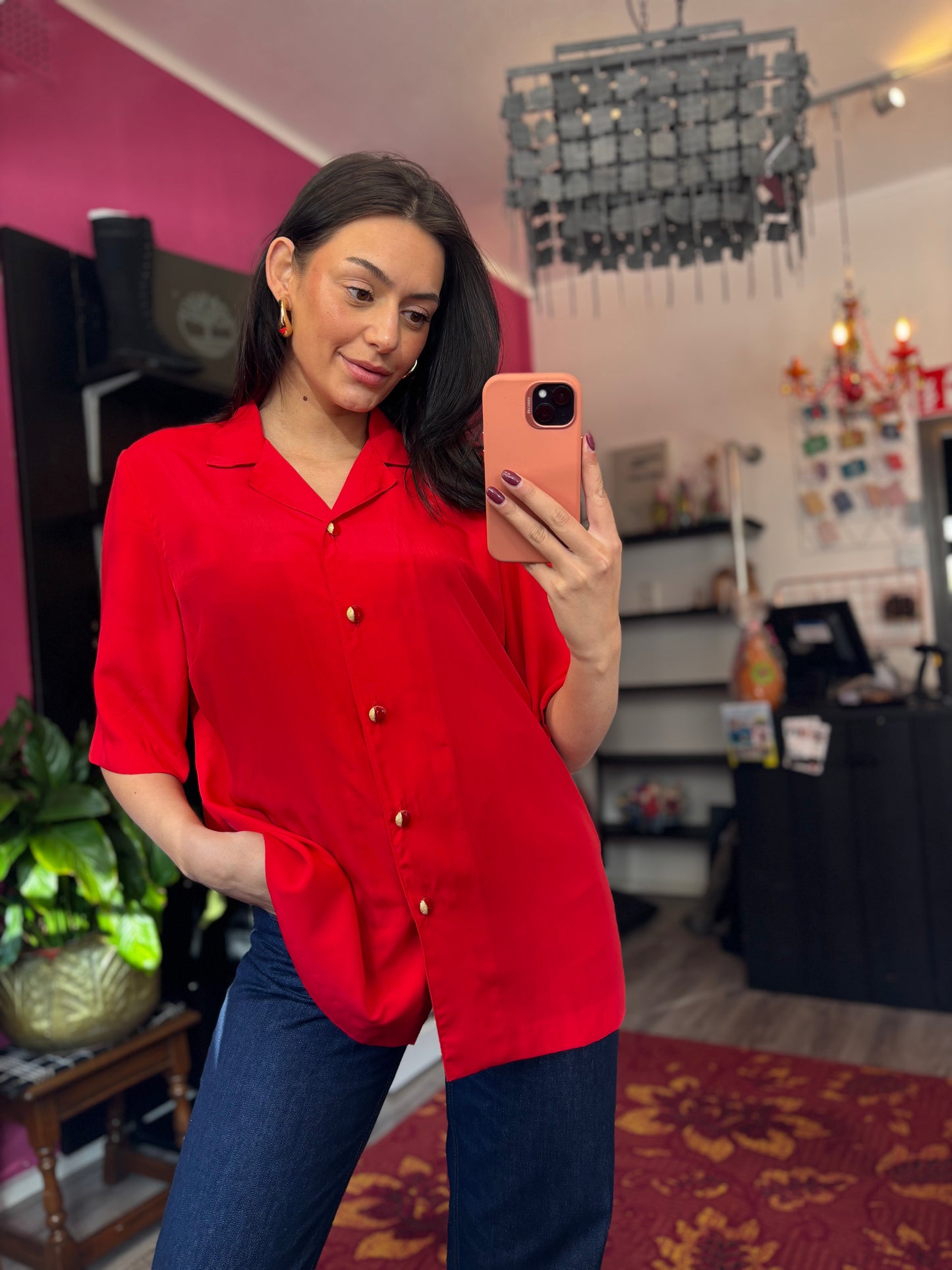 211-58 Rode blouse maat 40
