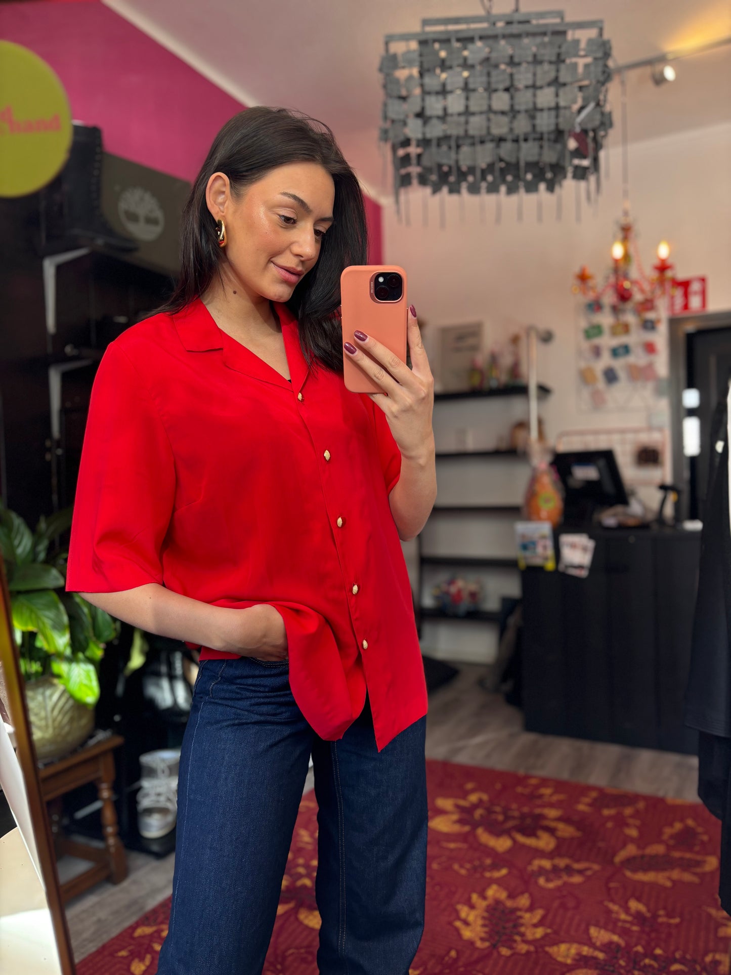 211-58 Rode blouse maat 40