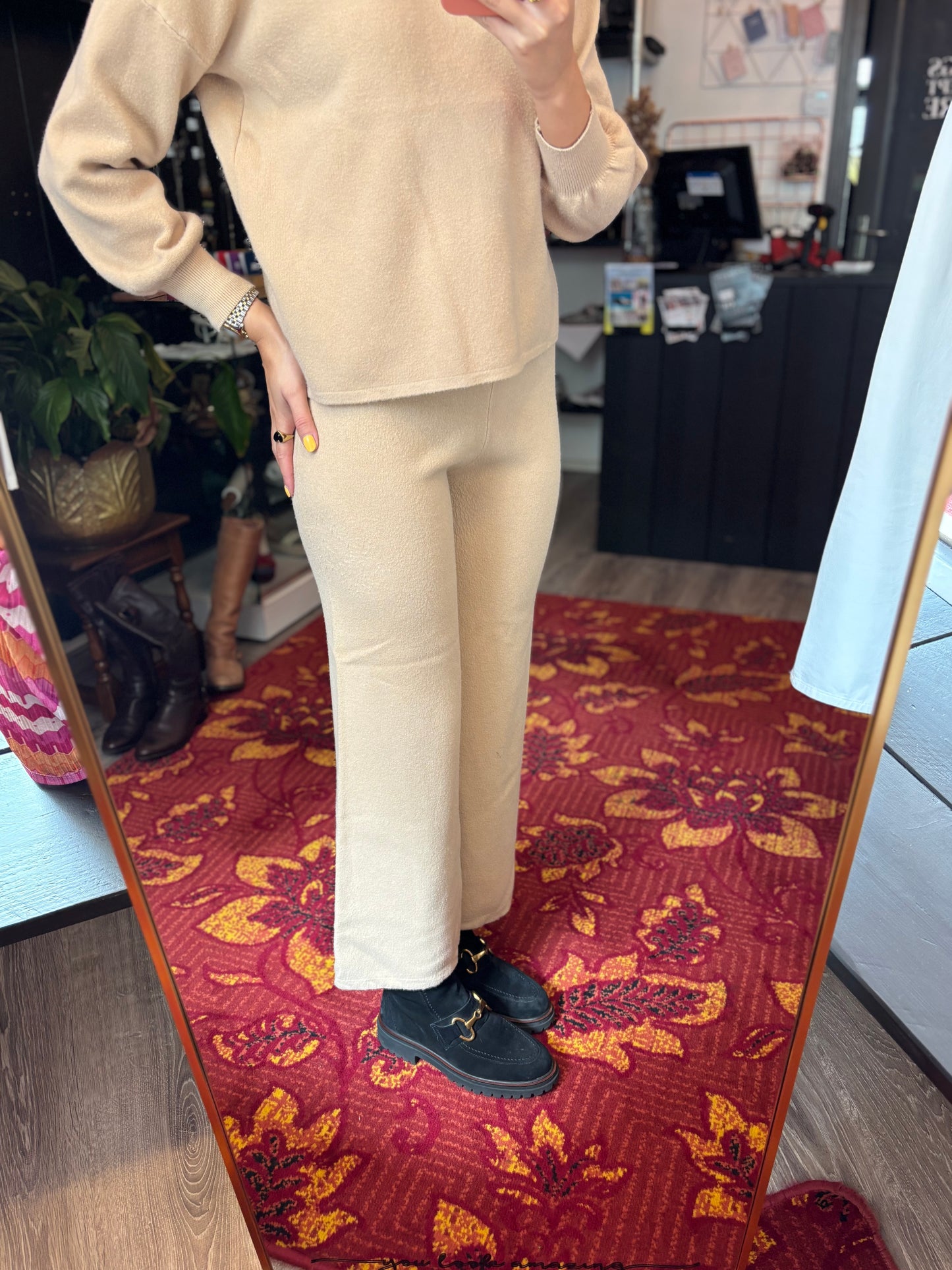 248-136 Bruine viscose set maat S/M