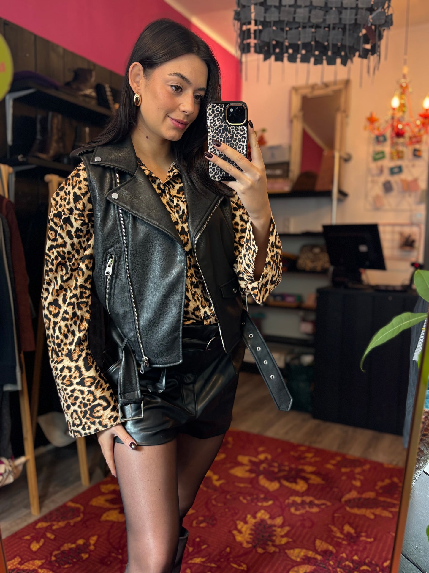 266-23 Zara gilet pu maat XS/S