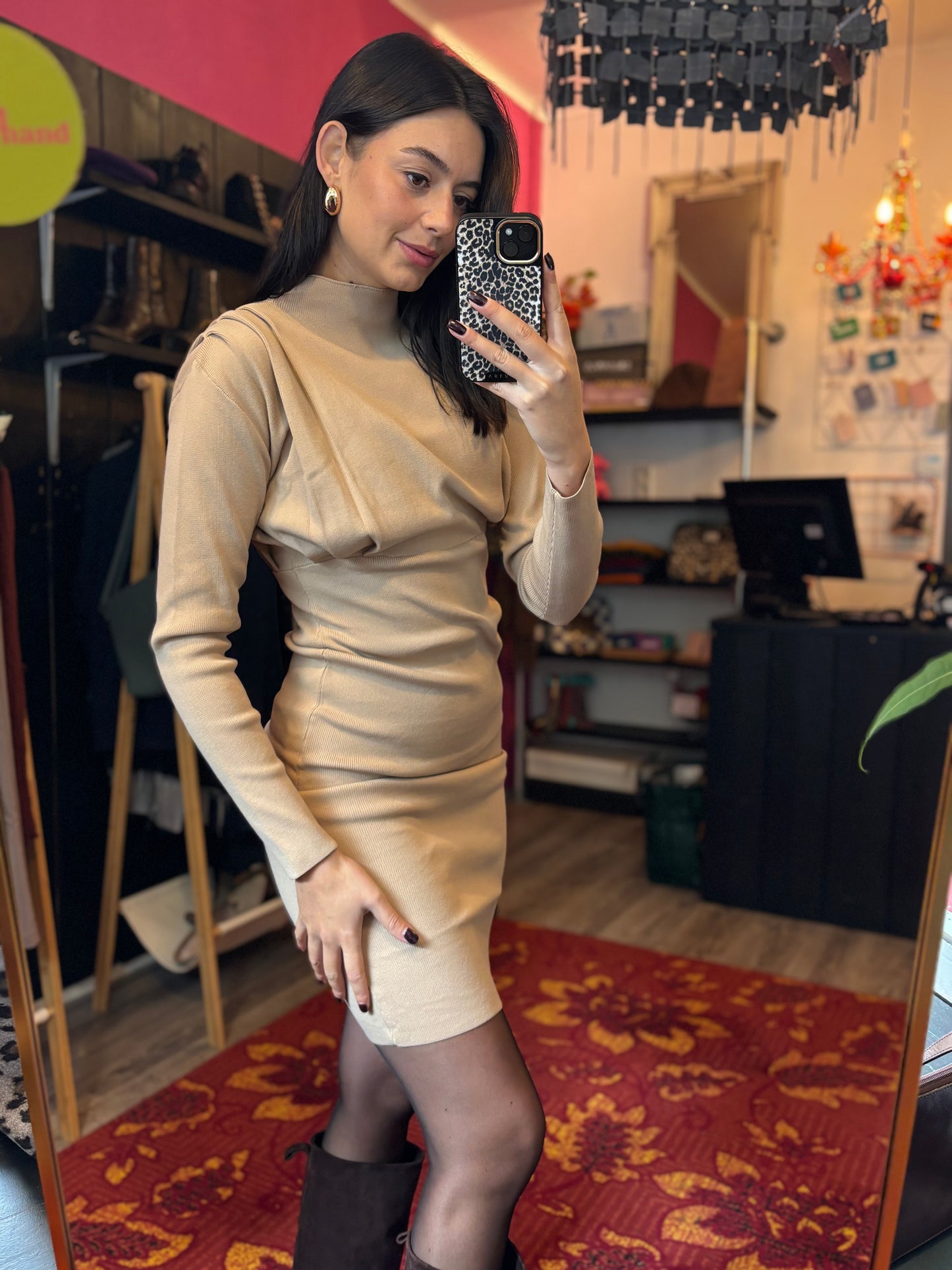 458-2 Copperrose jurk one size