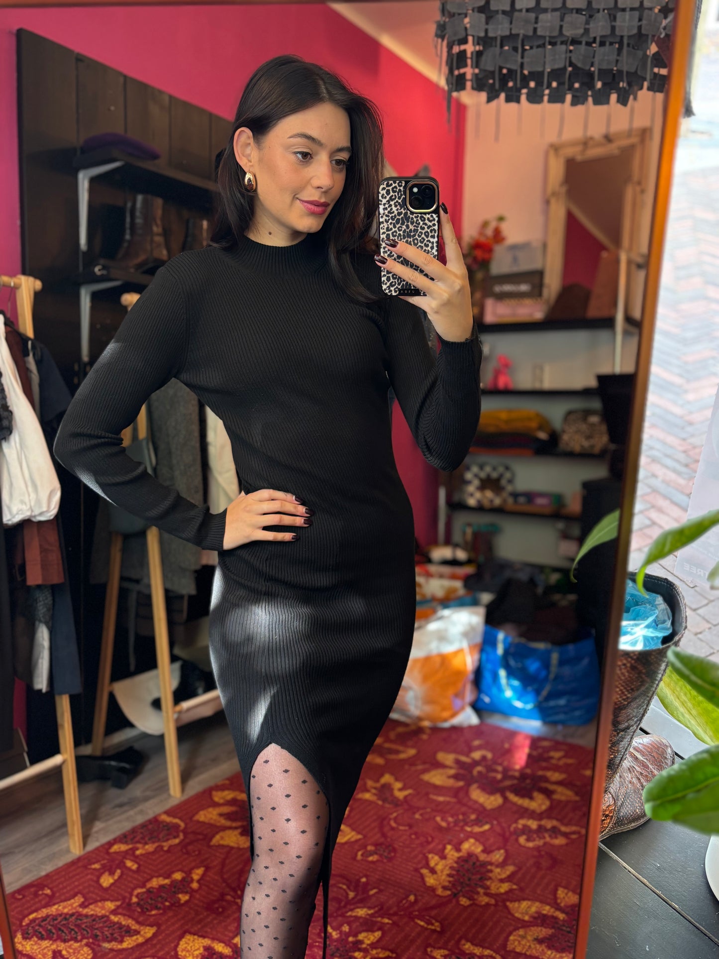 259-60 Zwarte jurk maat M