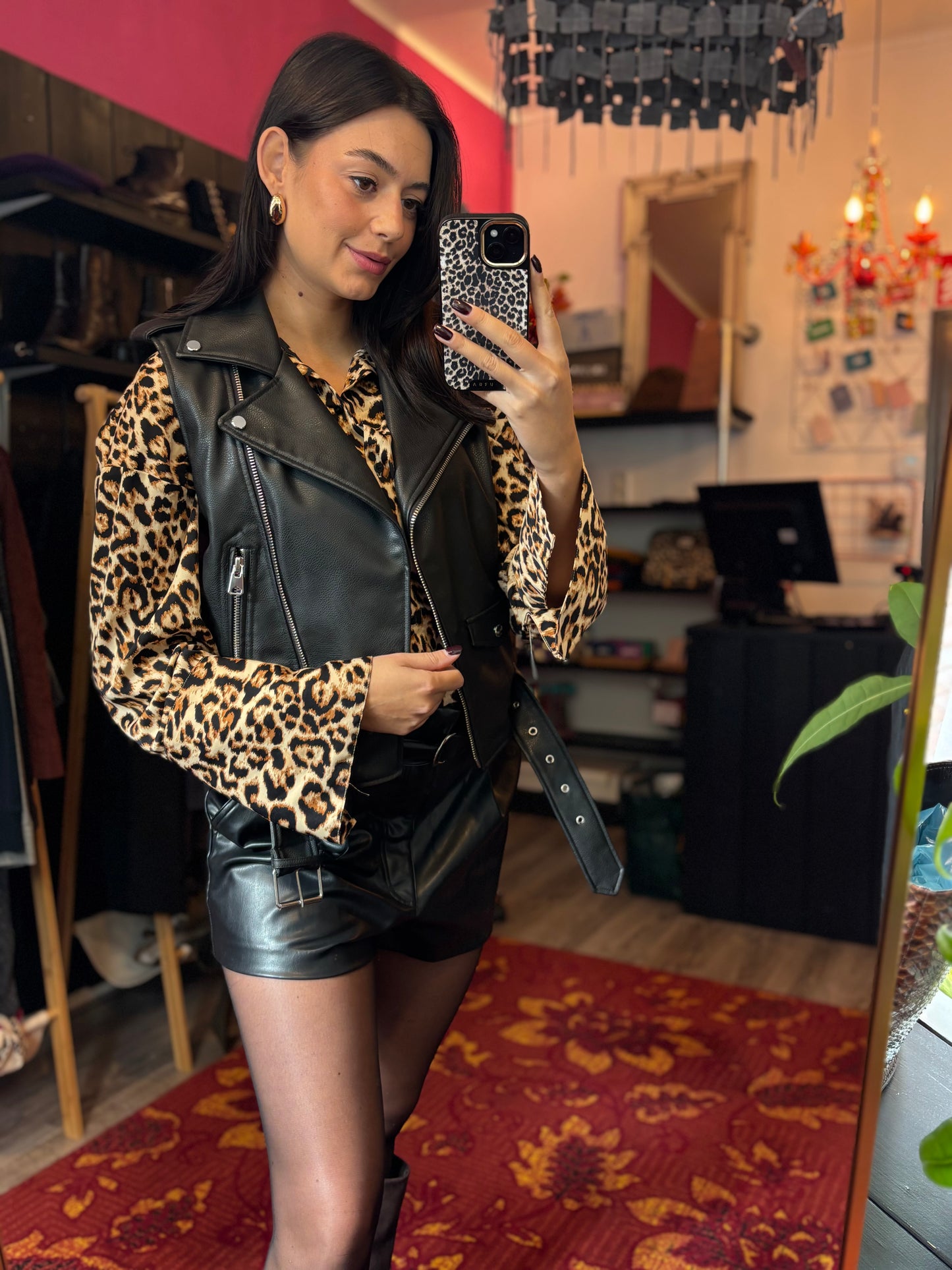 266-23 Zara gilet pu maat XS/S