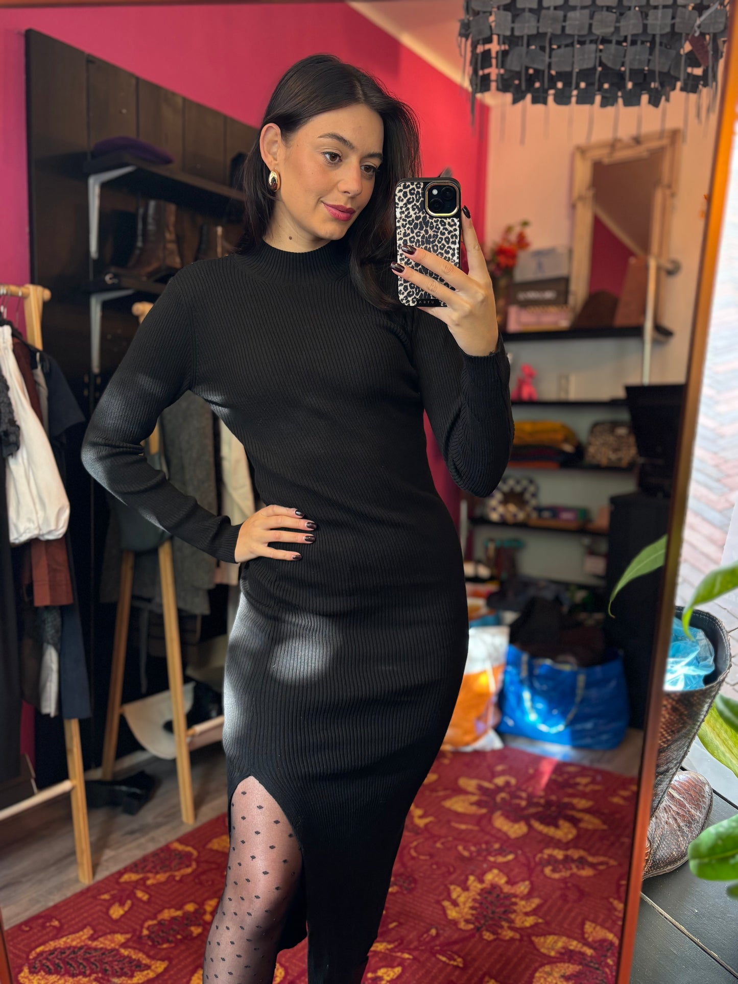 259-60 Zwarte jurk maat M