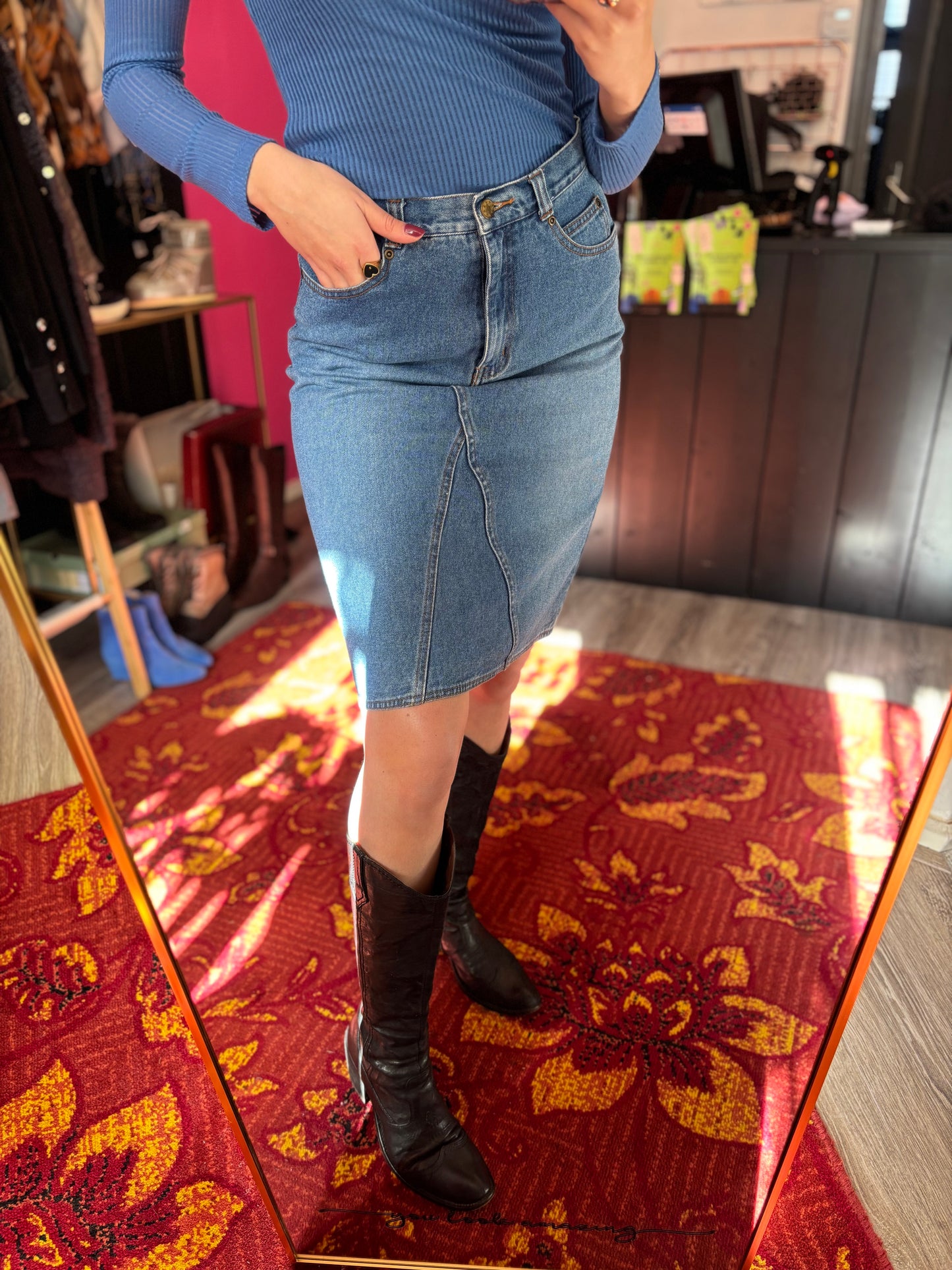 375-5 Denim skirt blue