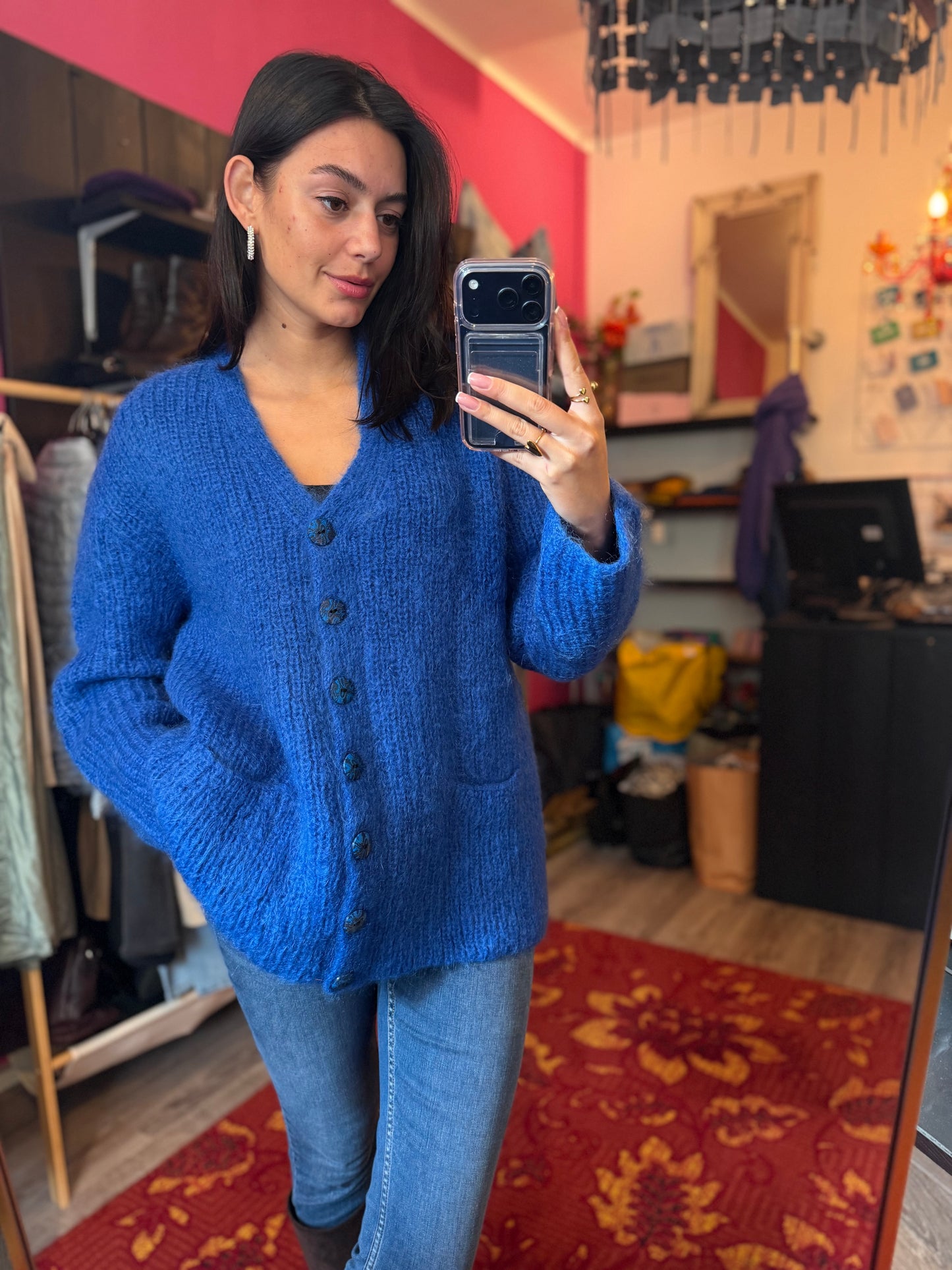 494-2 Mohair vest handgemaakt L/XL