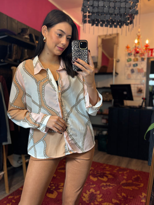 330-12 Blouse print maat XL