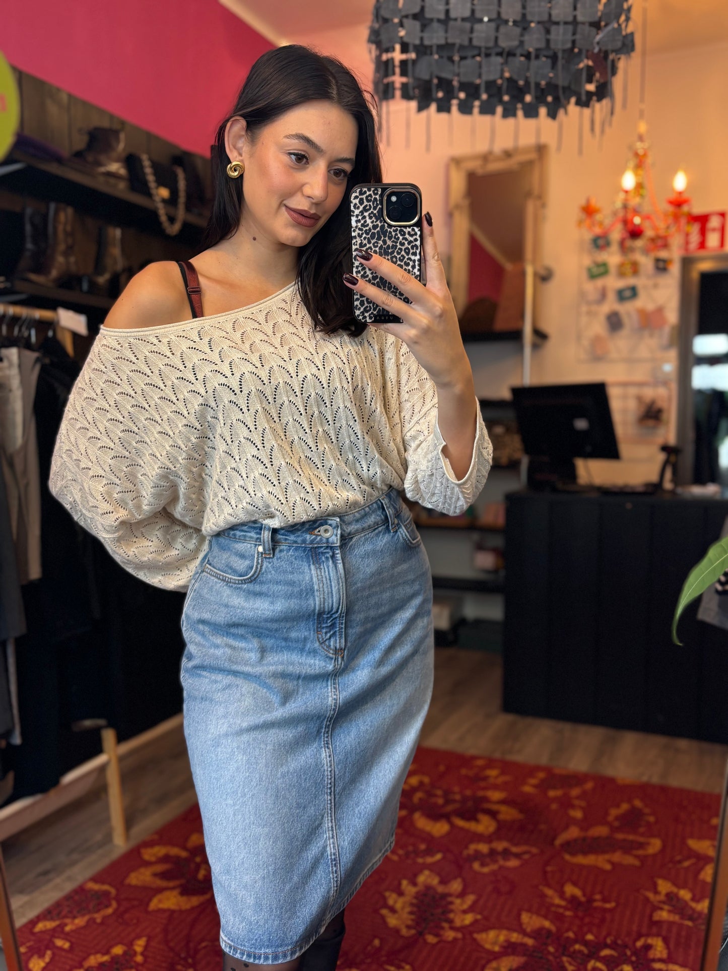 452-41 Glittertrui gemaakt goud/creme maat 44