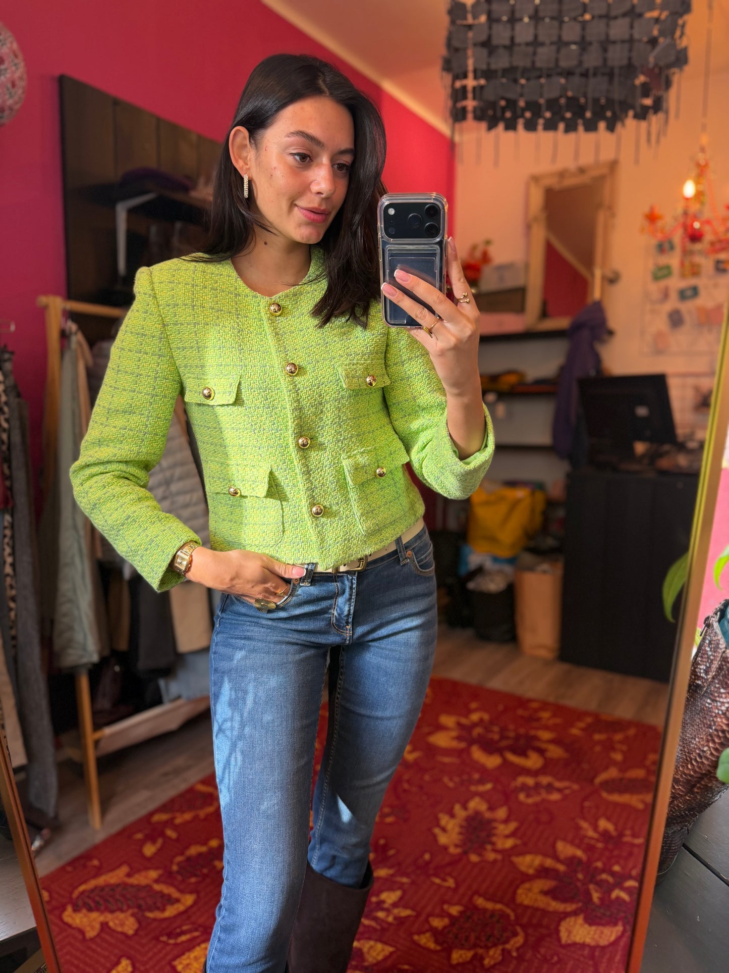 431-29 Mango tweed jasje maat S