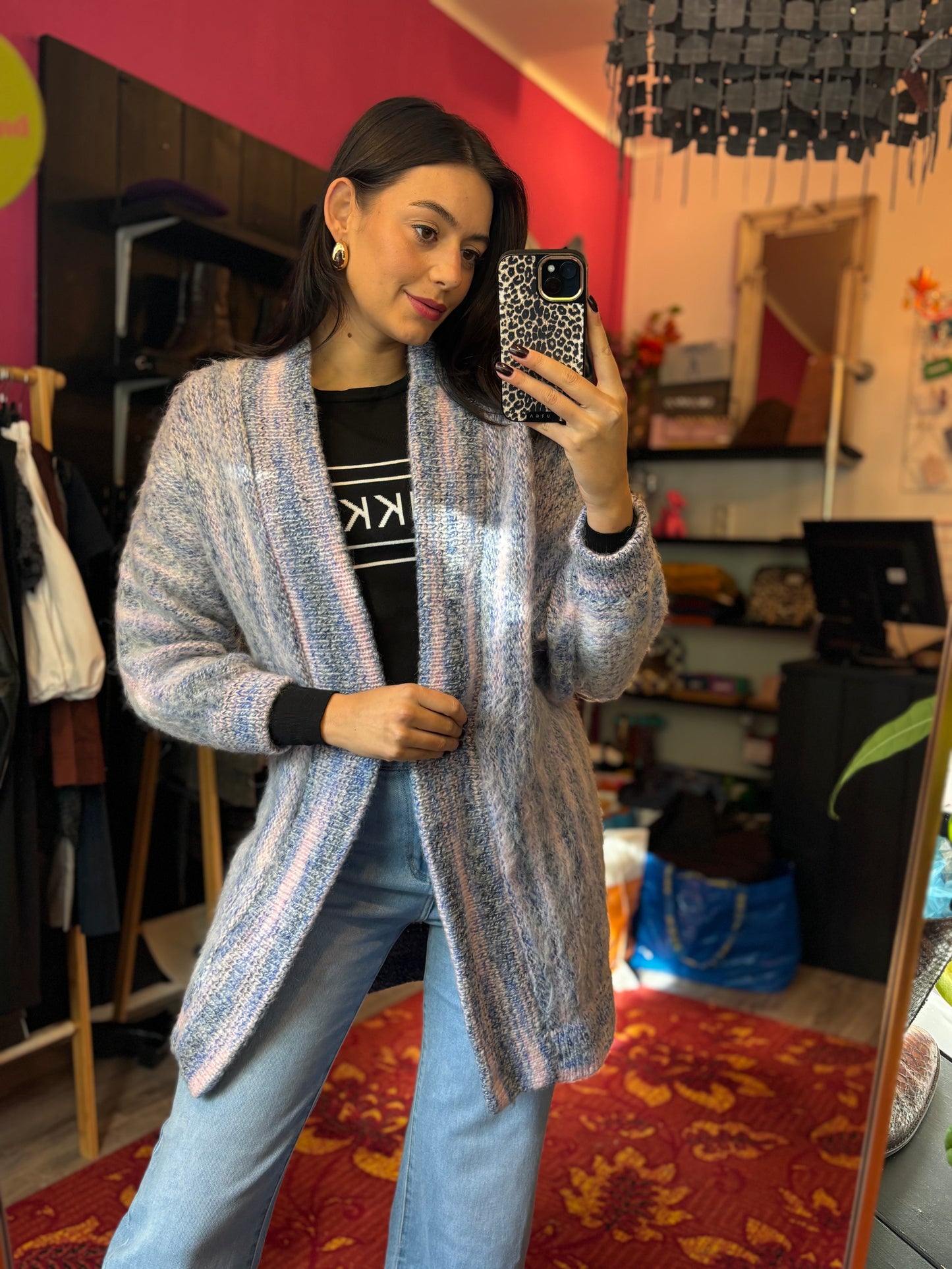 411-144 Gekleurd vest one size