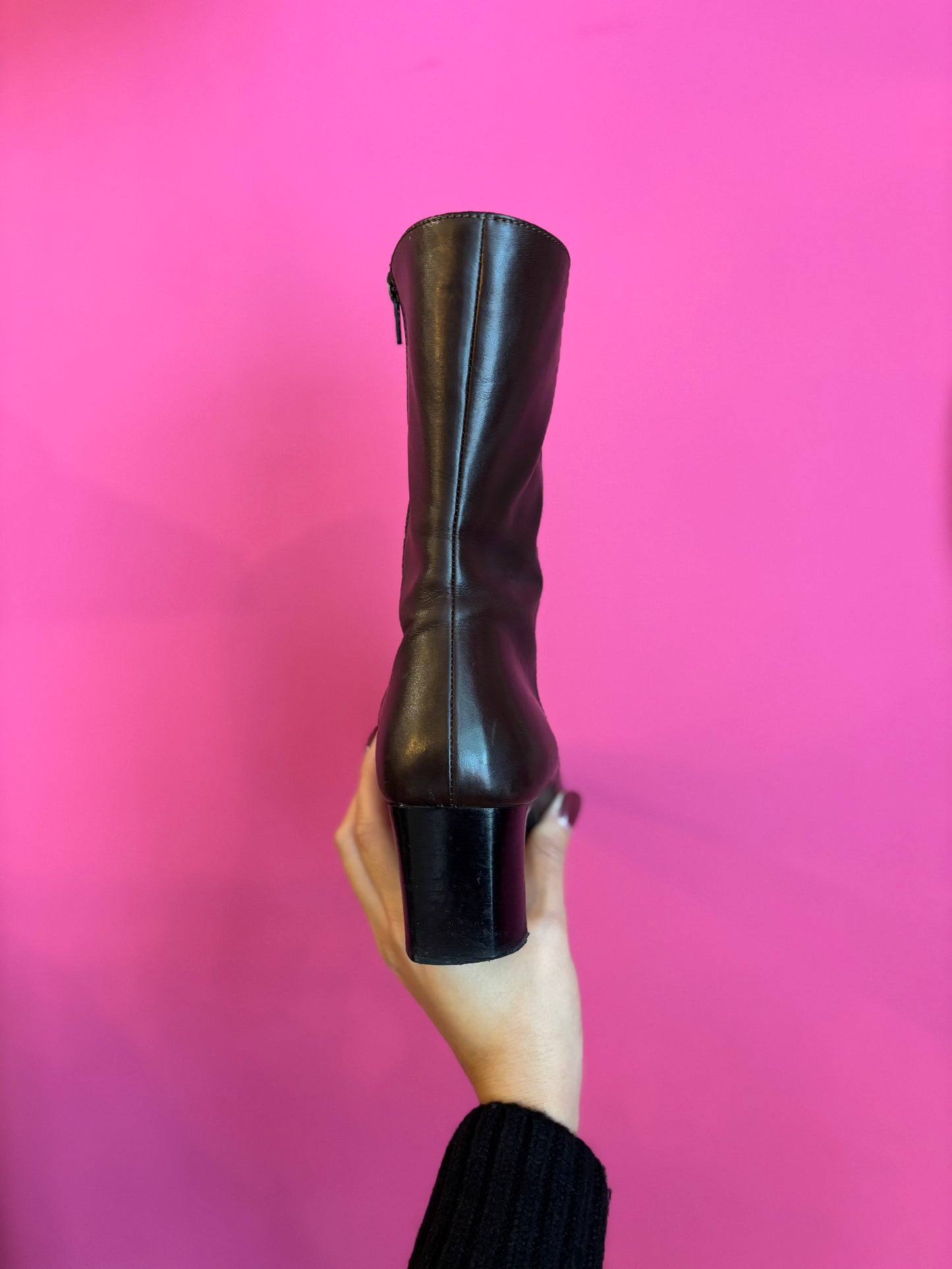 400-135 Leather boots dark brown size 39.5
