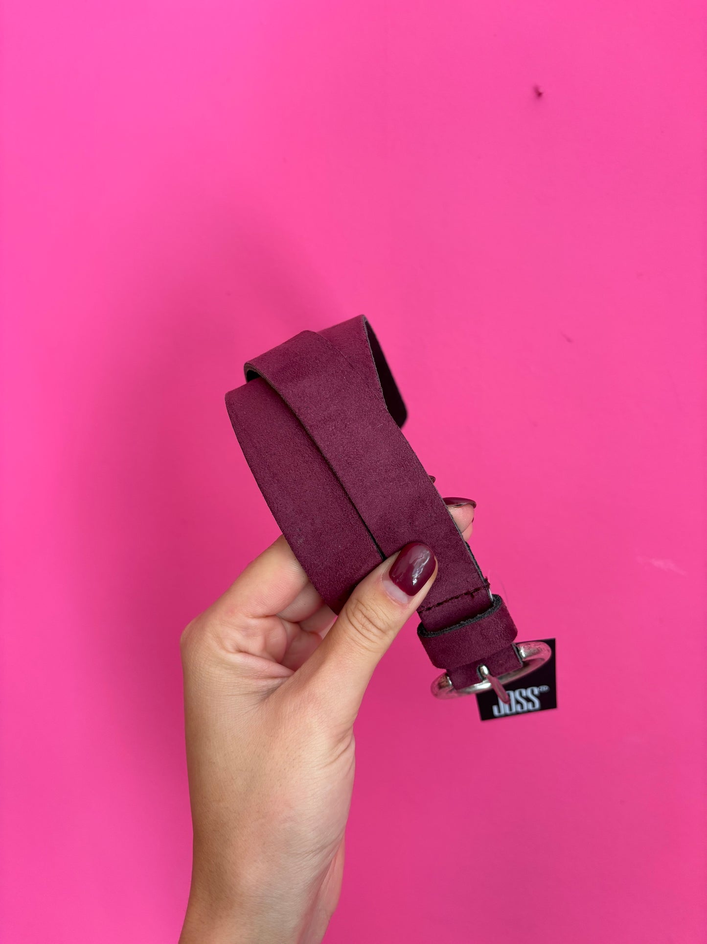 Joss riem burgundy real leather