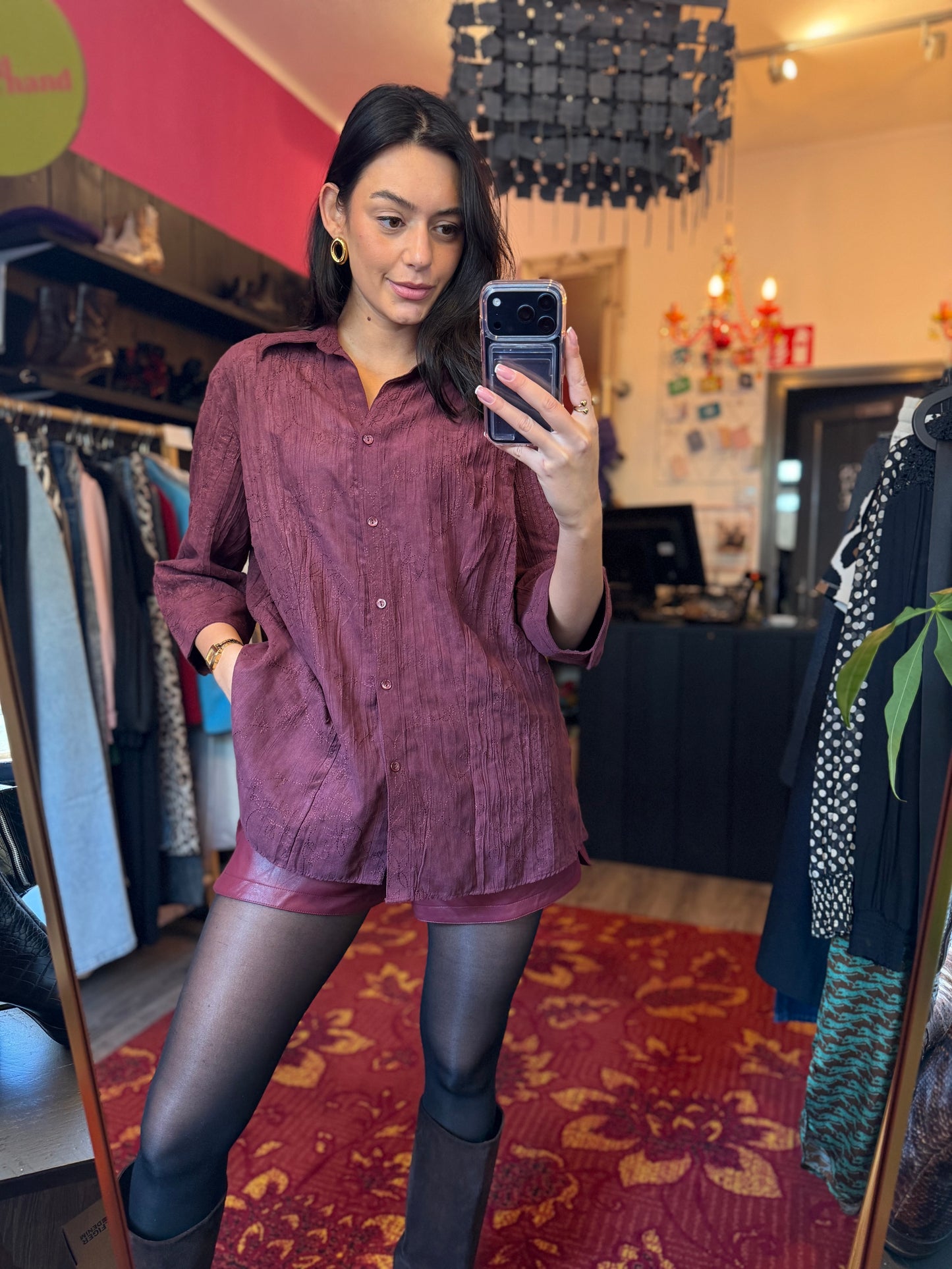 494-5 Burgundy blouse maat L/XL