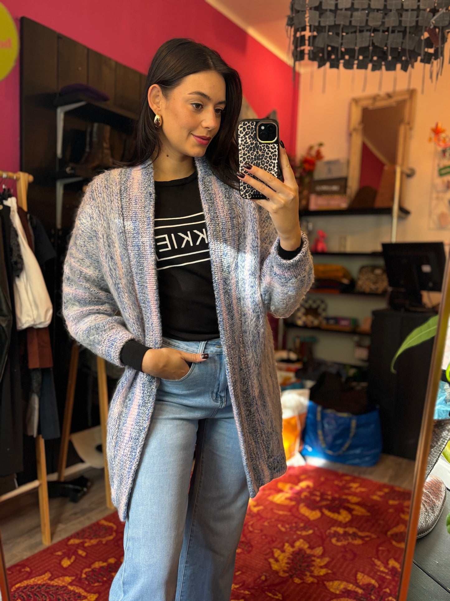 411-144 Gekleurd vest one size