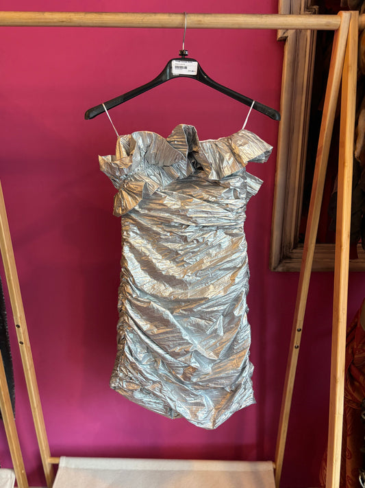 433-11 Zara jurk zilver maat XS