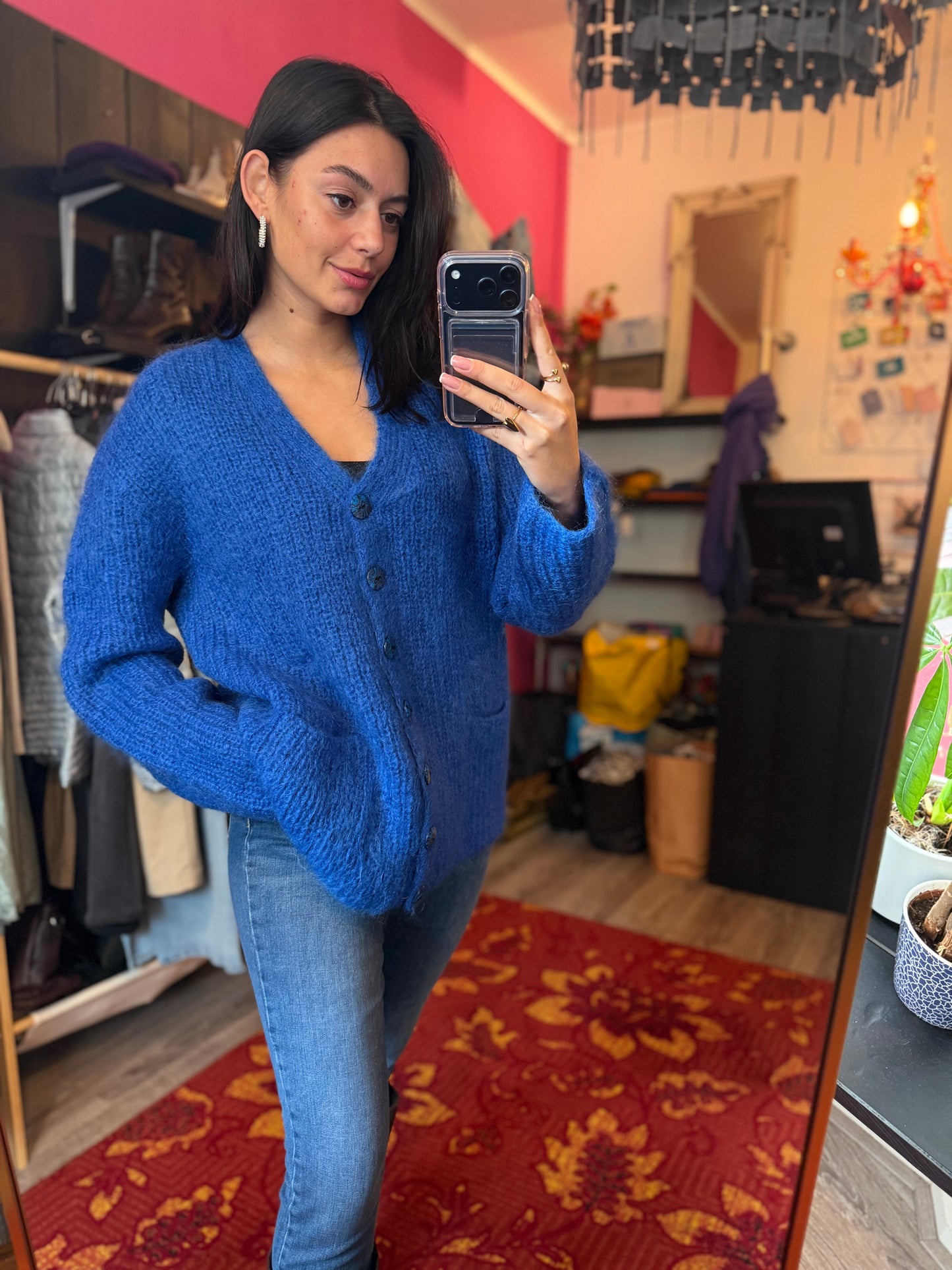 494-2 Mohair vest handgemaakt L/XL