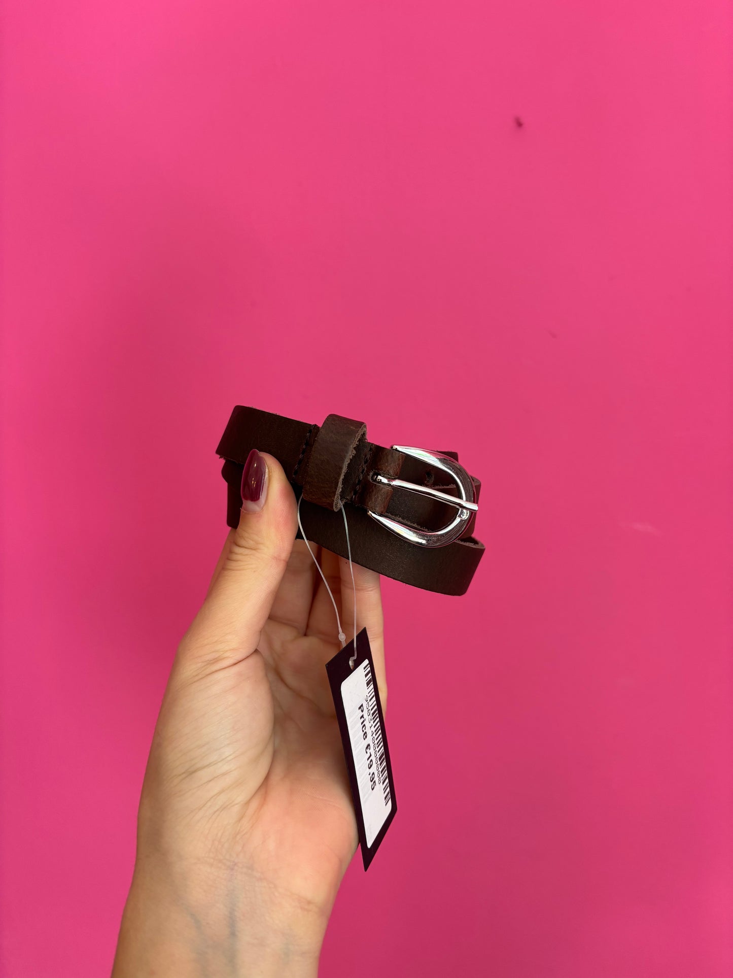 Joss riem donkerbruin real leather